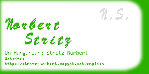 norbert stritz business card